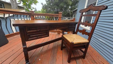 Spanish Revival Console desk with matching chair