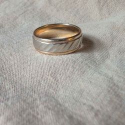 Men's Sz 9 14k White & Yellow Gold Twist Ring Unique Style Kay's
