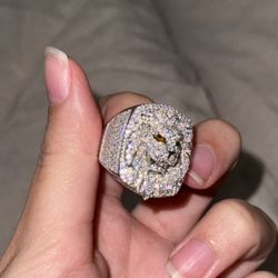 Lion Eing Silver S925 With Moissanite Diamons
