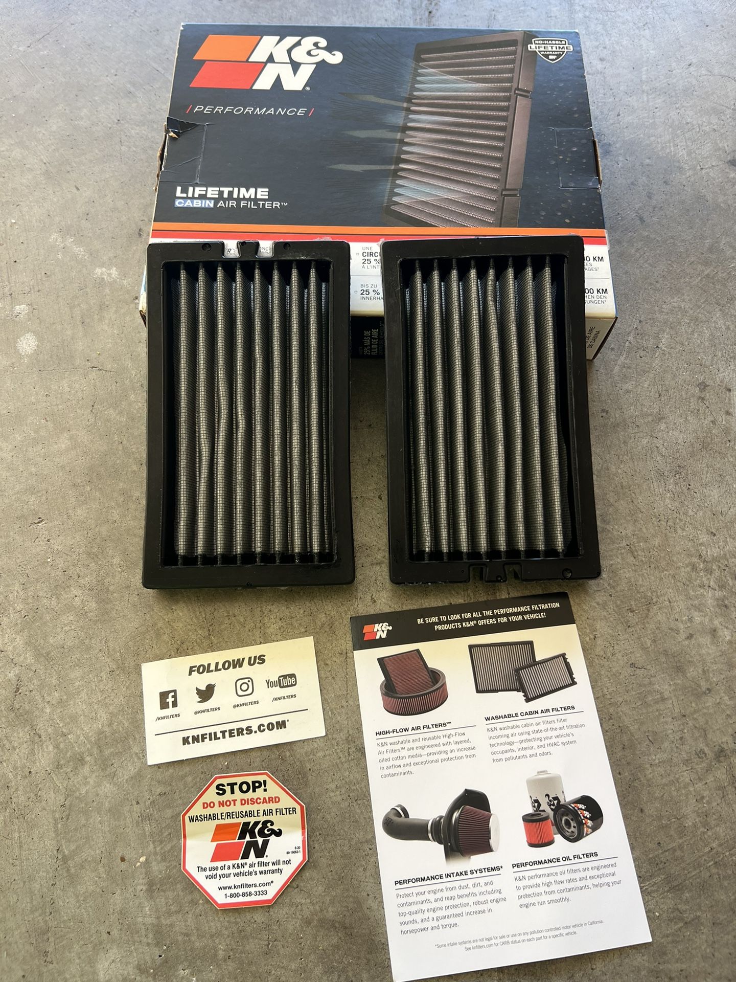 K&N Clean And Reuse High-Quality Cabin Air Filter For Jeep JL 2018 Through 2024