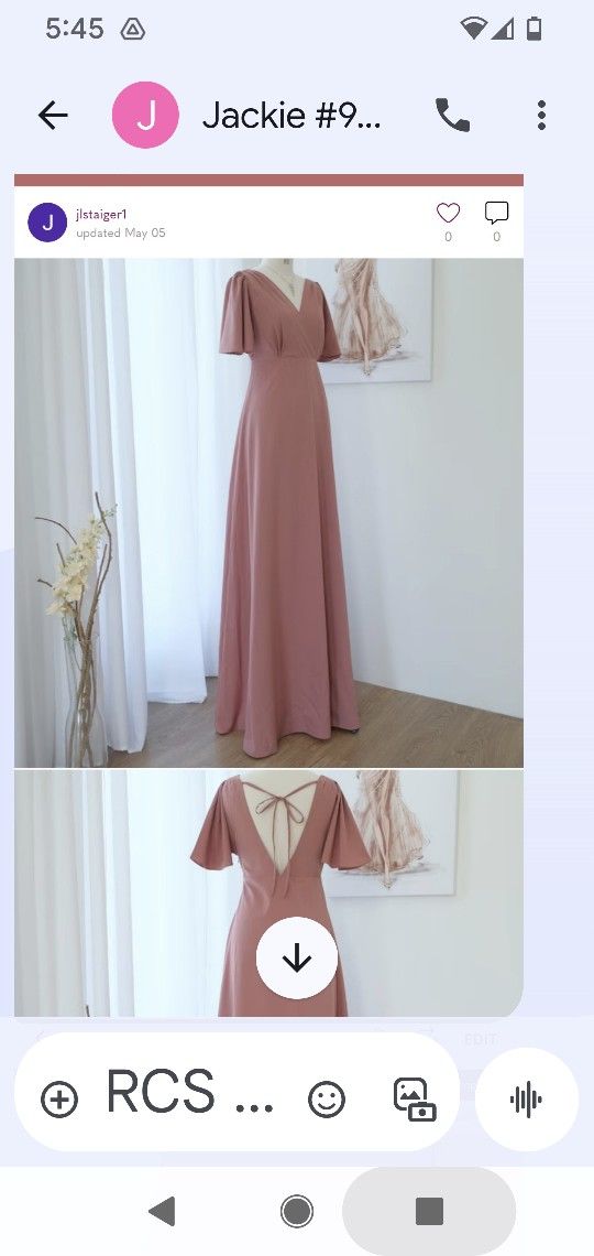 Custom-made Extra Small Dusty Rose Maxi Dress