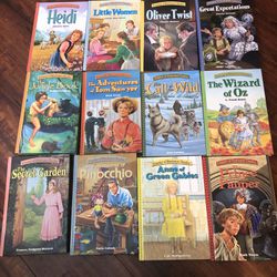 12 children’s classics! Great for all ages!  Books like: Secret Garden,  Heidi, Jungle Book, Call of the Wild, Etc… Hardcover 