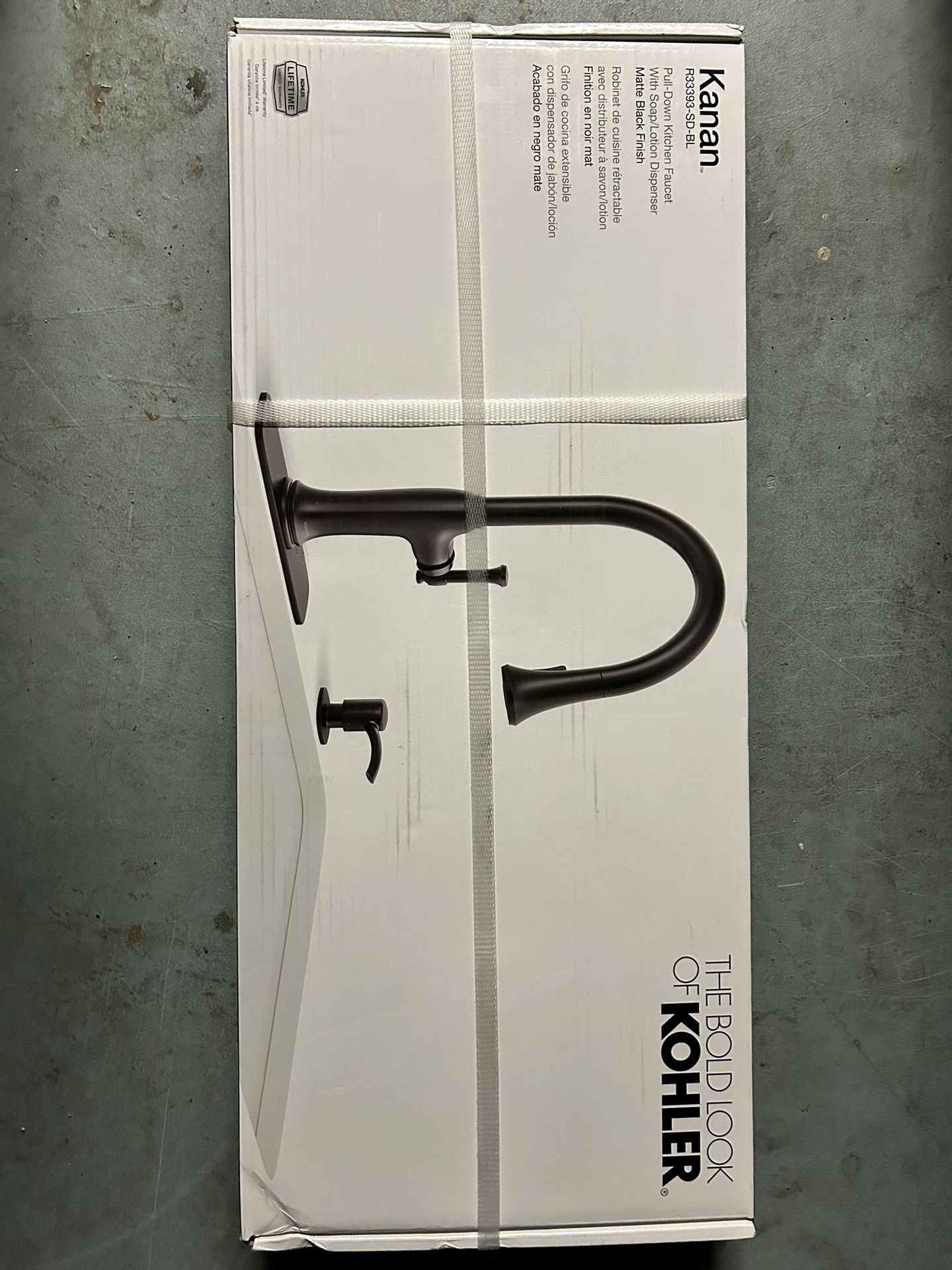 KOHLER Kanan Matte Black Single Handle Deck-mount Pull-down Kitchen Faucet with Sprayer