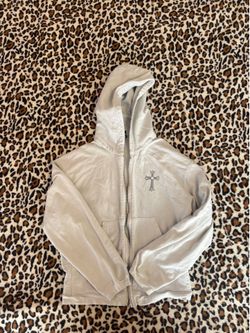 authentic chrome hearts vintage 90’s T bar logo zip up jacket🤍