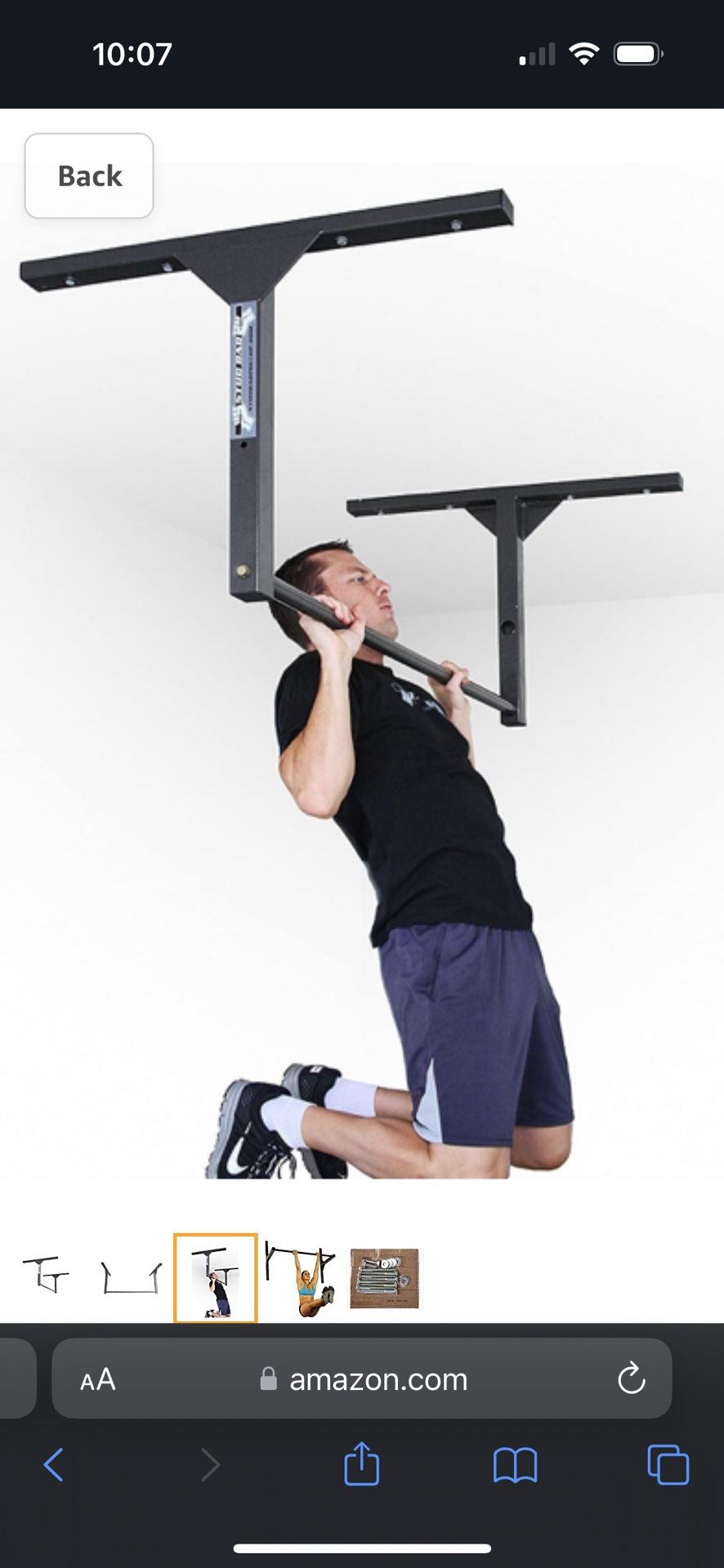 Stud Bar Ceiling or Wall Mountable Pull Up Bar,Standard (9foot ceilings), Grey for Sale in