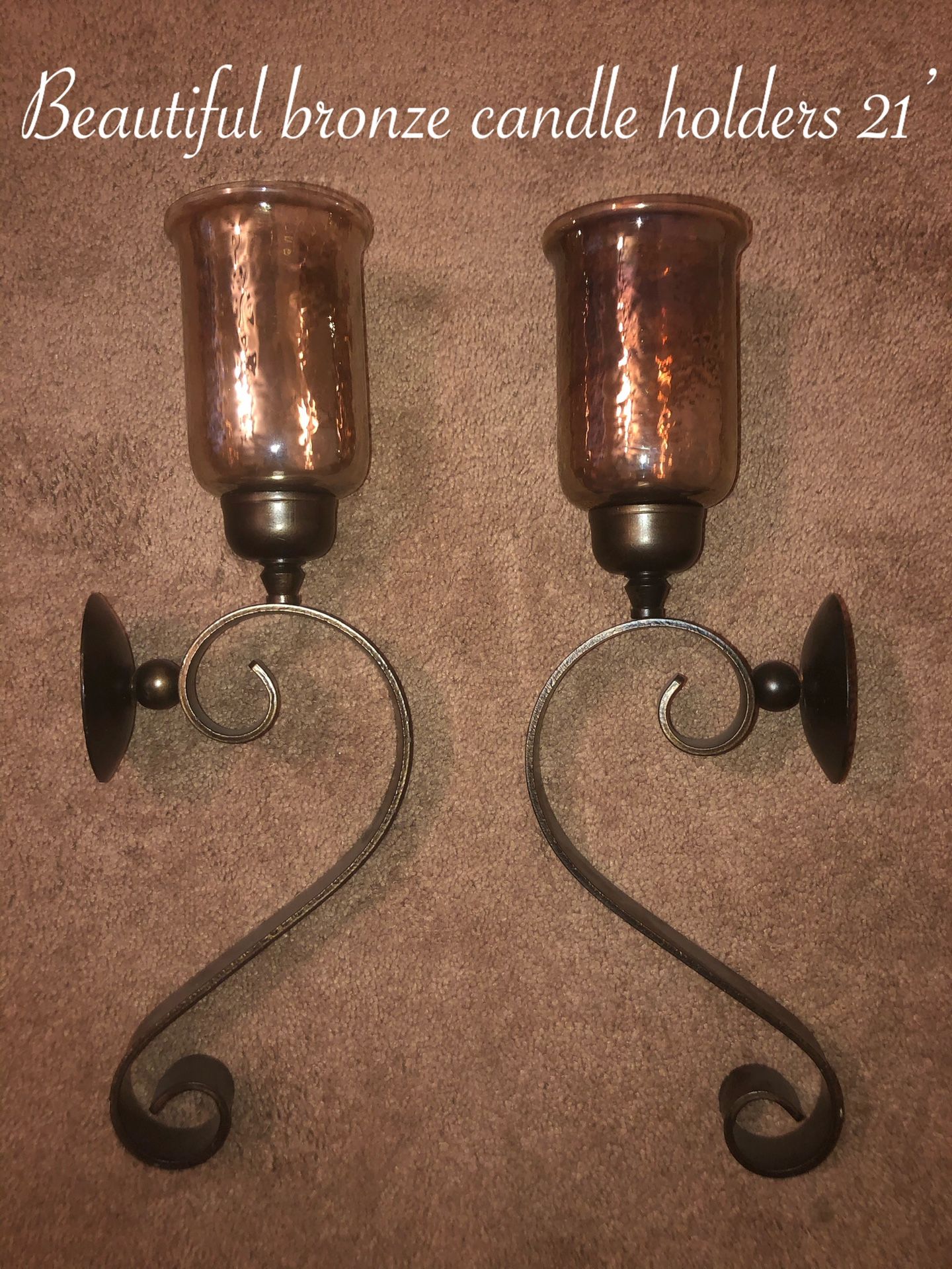 Gently used beautiful matching candle holders set $70 firm pick up only