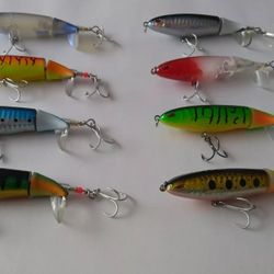 Rotating Tail top Water fishing Lures 8-pack 