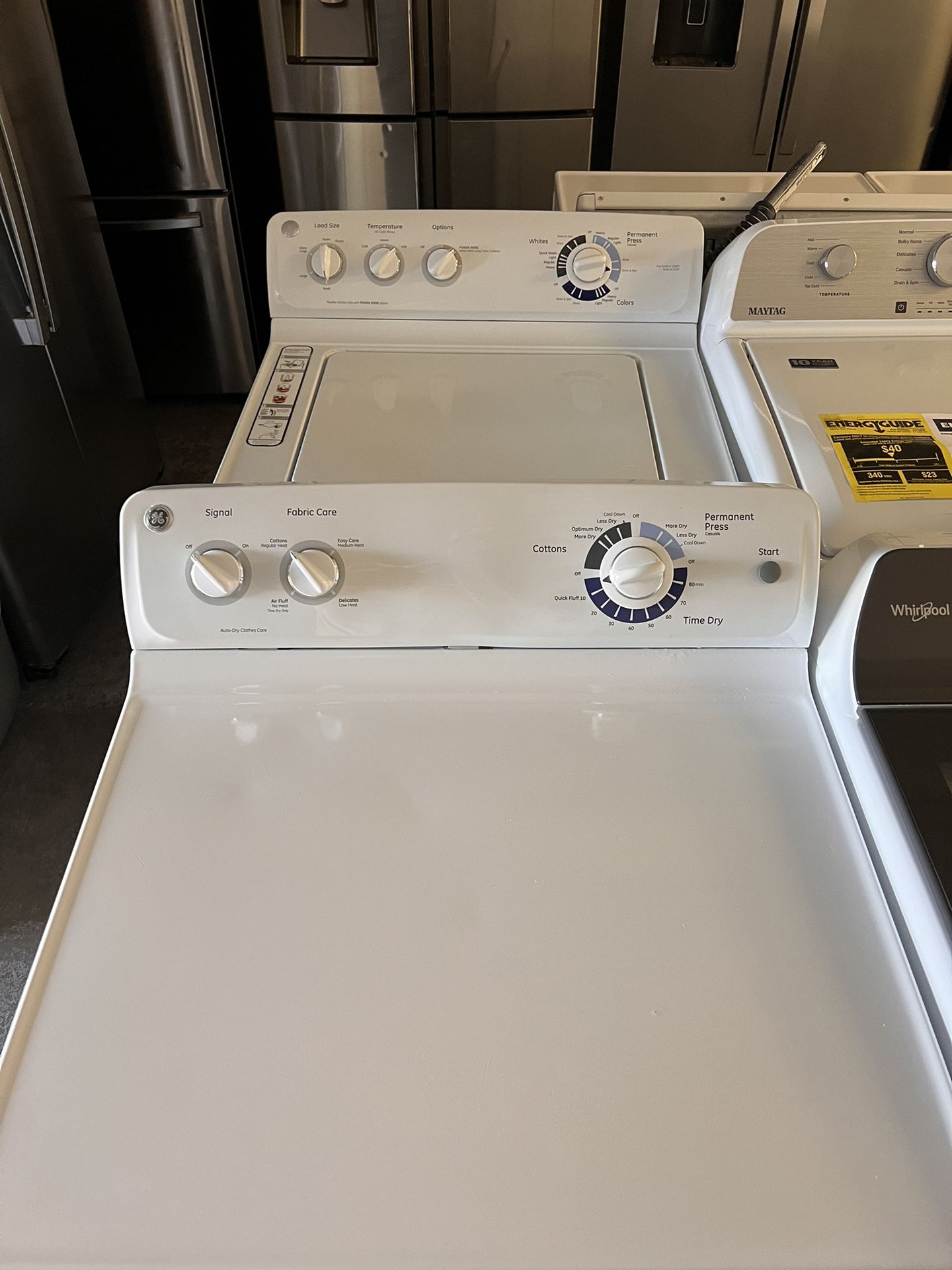 Washer And. Dryer Set GE White 