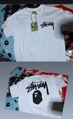 Stussy x BAPE White Graphic T-Shirt