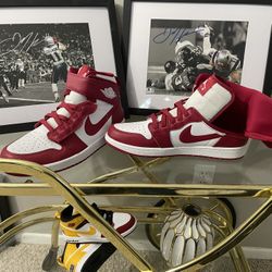 Air Jordan 1 Hi FlyEase Cardinal Red White Size 10.5