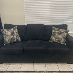 Blue Large Sofa With Love Seat Set And 6 Chairs Dining Table