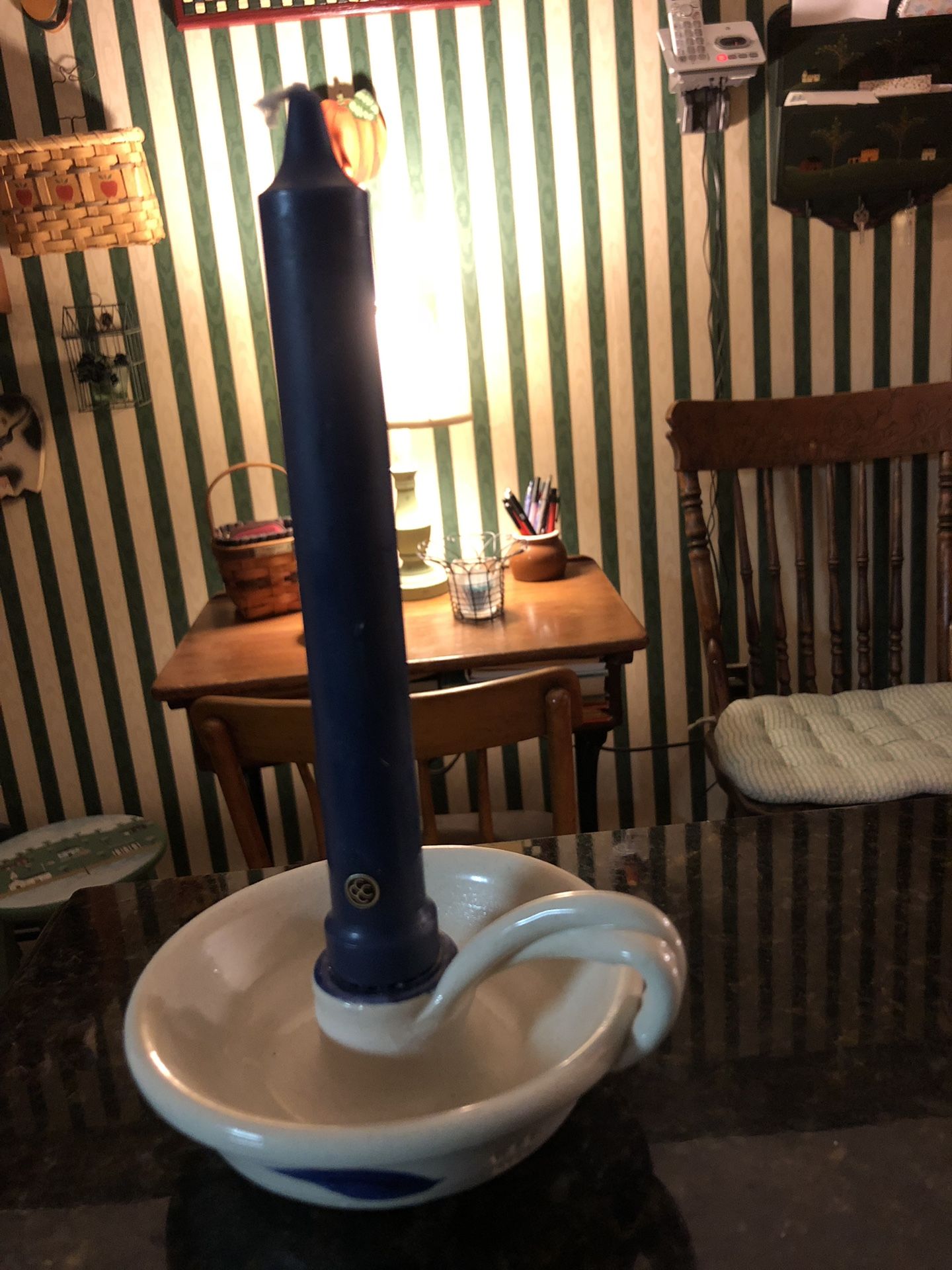 Pottery candle holder