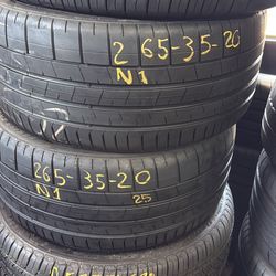 20” tires pirelli 265/35/20 semi new with free installation $220 both