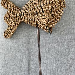 sturdy well-made rope/metal fish home decor with metal stand