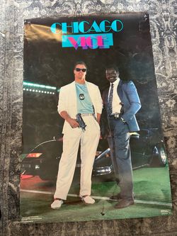 Chicago Bears CHICAGO VICE Jim McMahon Walter Payton Vintage 1987 24x36 POSTER rare