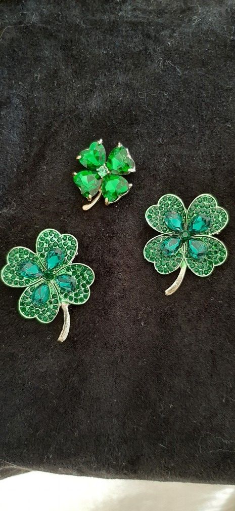 4 leaf Clover Shamrock Brooch Collection. $10 each