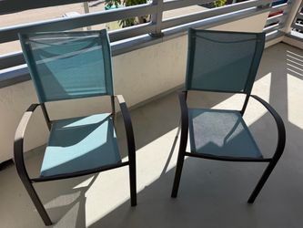 2 turquoise chairs