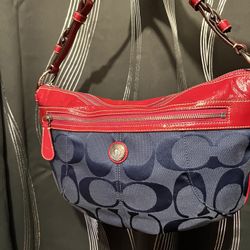 Red And Blue Coach Bag