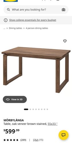 Ikea Dining Table: MÖRBYLÅNGA (location in description)
