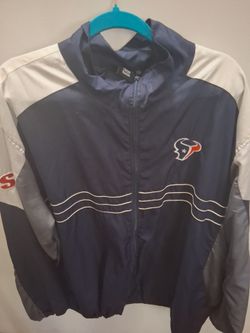 vintage navy blue and gray Reebok Houston Texans full-zip windbreaker