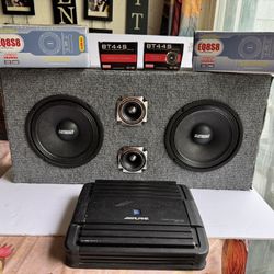 8"Earthquake Chuchero box amazing sound New and Alpine 4channel amp