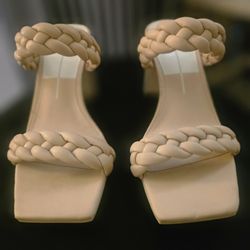 Dolce Vita Paily Braided Strap Shoe Heel Pumps Cafe Stella Blush Pink Size 9