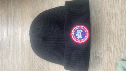 Canada Goose Arctic Program Ribbed Knit Beanie Hat Black