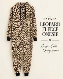 Leopard Print Fleece Onesie 🐆