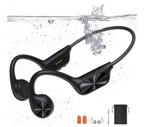 Bone Conduction Headphones for Swimming, IPX8 Waterproof Swimming Headphones with 32GB MP3 Memory and Bluetooth 5.4, Underwater Earbuds Secure Fit Ope