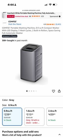 Portable Washing Machine, 0.9 cu.ft