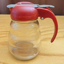 Retro Syrup Pitcher with Red Top