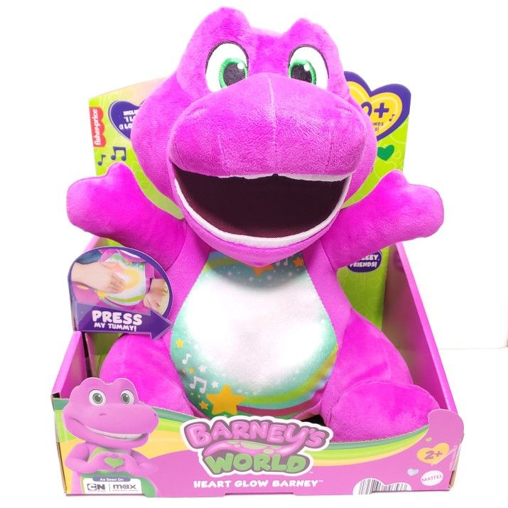NEW 2025 Barney’s World Heart Glow Barney Plush Sings Talking Barney