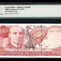 1997 1,000 Colones Banco Central de Costa Rica Legacy Gem New 65 PPQ
