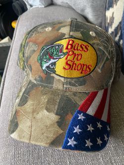 Bass Pro Shops Camo American Flag Hat Cap