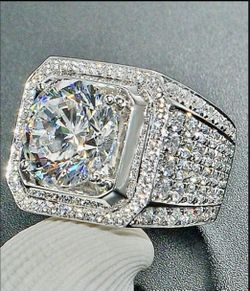 Stunning White Created Topazl Wedding Engagement Ring Size 7/8/9/10/ 13* See My Other Items*