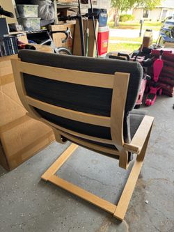 IKEA POÄNG Armchair Natural Wood Dark Gray