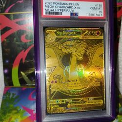 Pokémon Gold Mega Charizard X EX Mega Hyper Rare Pfl En PSA 10 #130