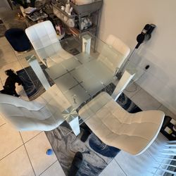 High top Glass Kitchen Table With Chairs