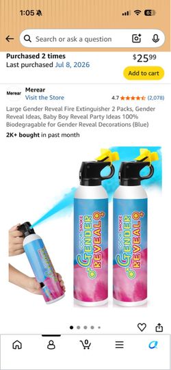 Merear Gender Reveal Color Smoke Cannons 2-Pack