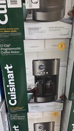 Cuisinart 12-Cup Programmable Coffee Maker DCC-1220 Black Stainless - New