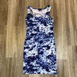 Blue Tie Dye Bodycon Dress - S