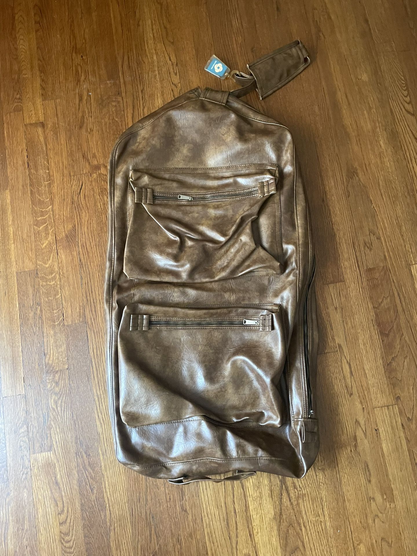 Vintage Leather Garment Travel Bag