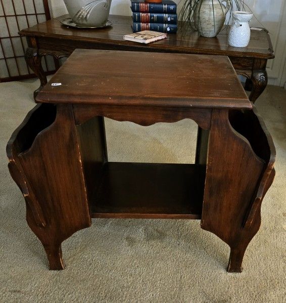 Vintage End Table Magazine Holder