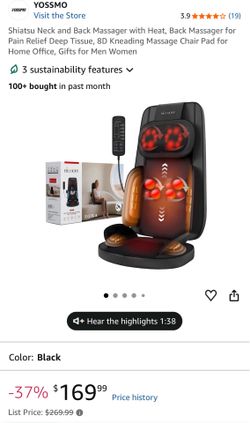 New in Box BELHOPE SJD-01 4D Shiatsu Neck Back and Hip Massager with Heat, Multifunctional Massage Cushion with Remote