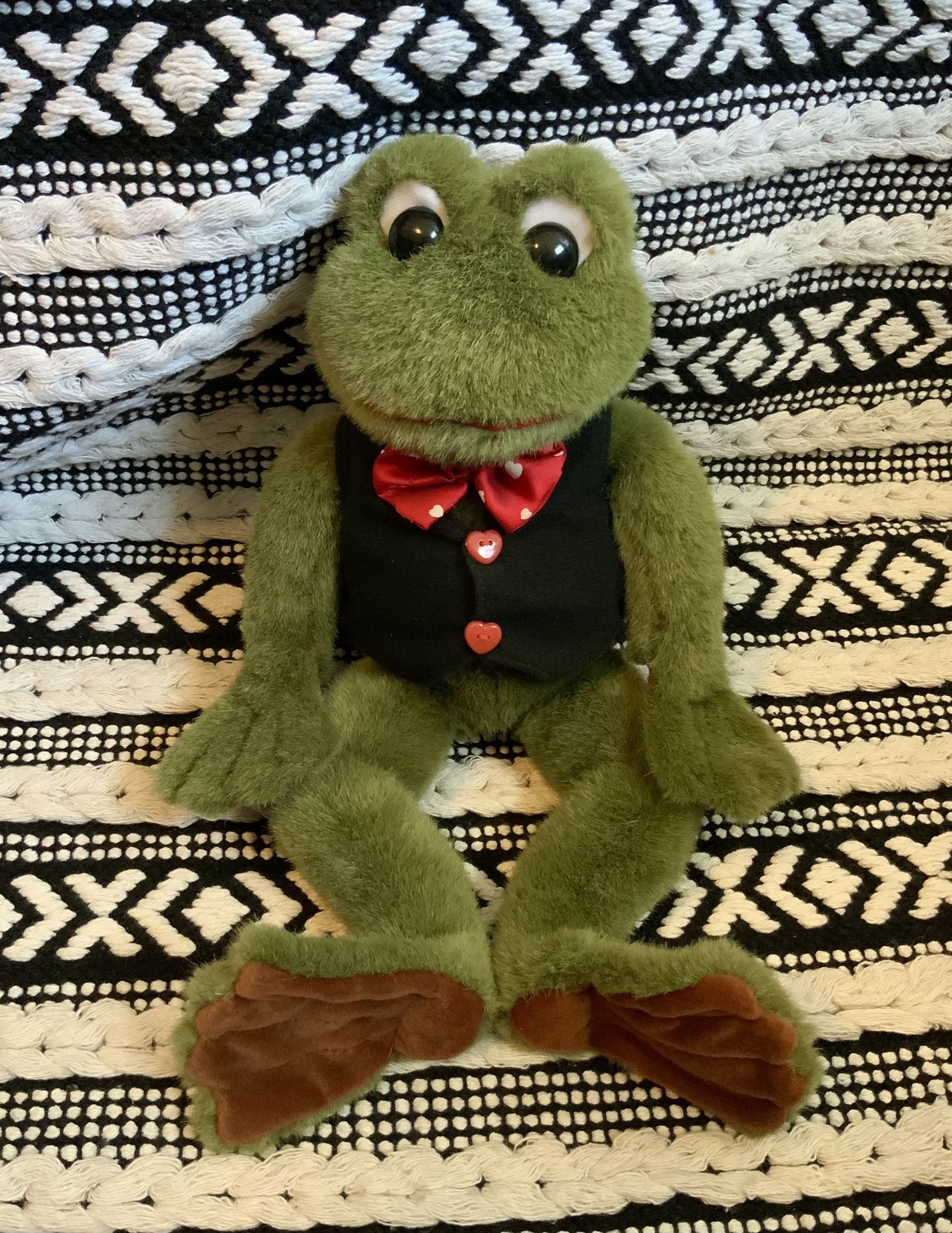 Vintage Ganz Valentino Polywog Frog Stuffed Animal Plush 1997