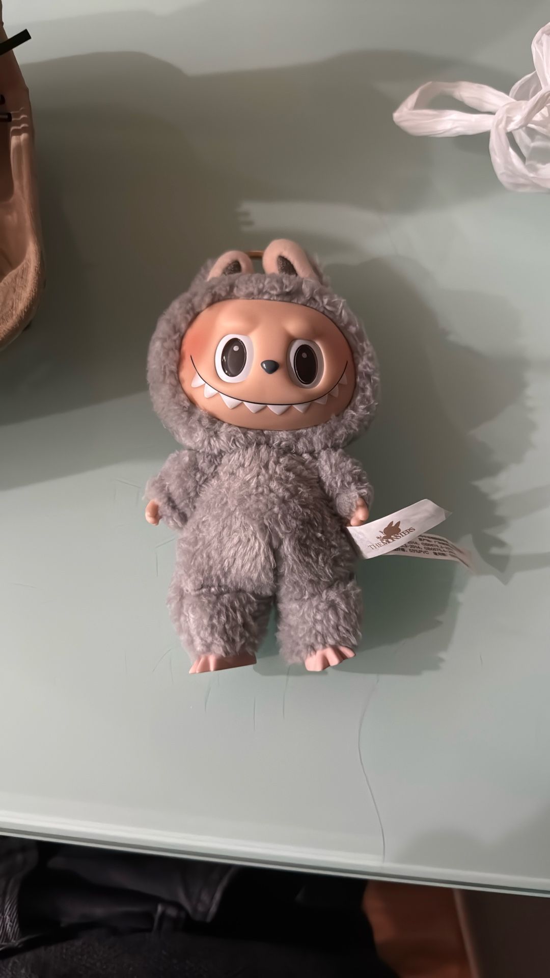 Grey Authentic Labubu No Box Has QR Code For Authentication