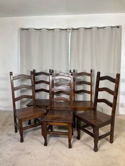 Hacienda Style Dining Chairs Set of 6 / Silas de Madera Solida