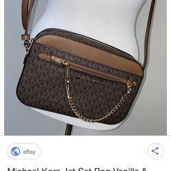 Newest Version Michael Kors Jet Set Large Logo Crossbody Bag 