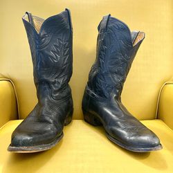Black Leather Cowboy Boots - Nocona