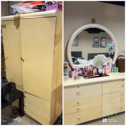 Dresser with Mirror with Free Wardrobe